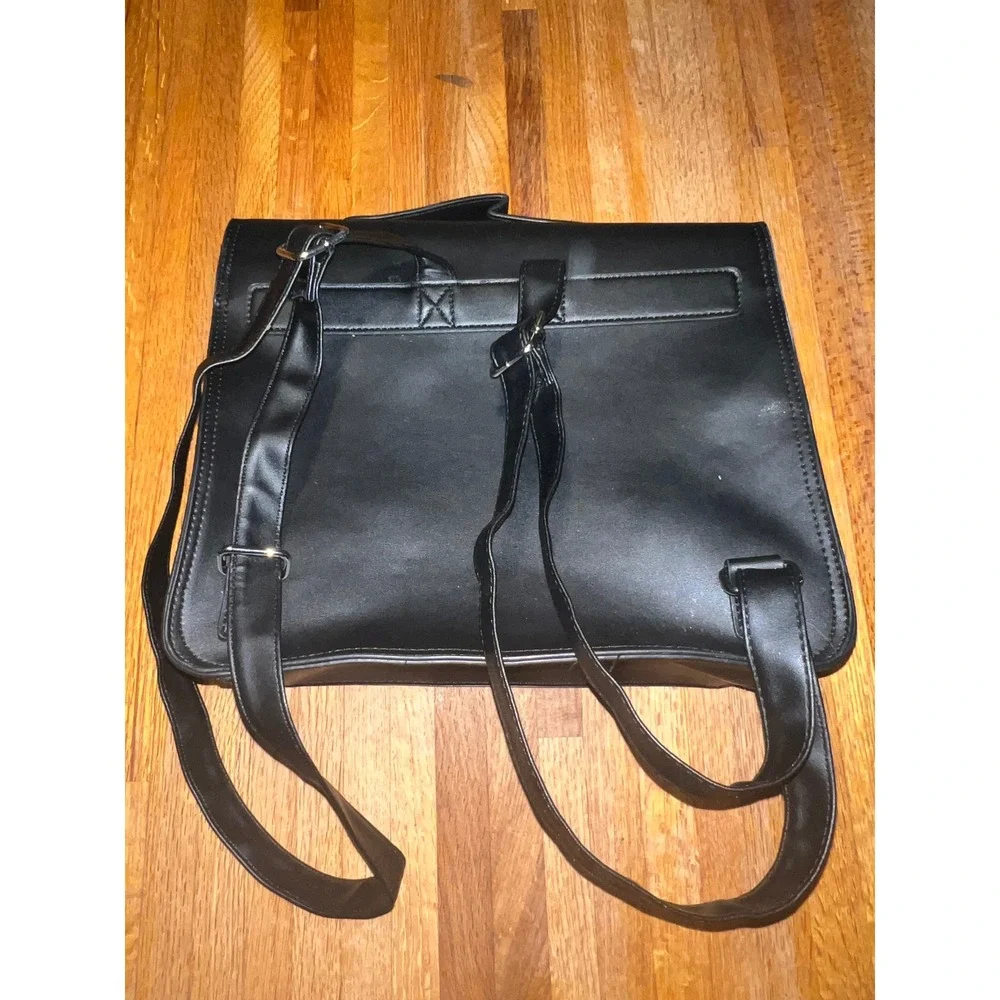 Wednesday Nevermore Academy Satchel Backpack Black Faux Leather Netflix Bag